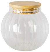 Sklenená baňatá dóza s vrchnákom S - Ø 9 * 8 cm