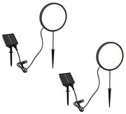 Sada 2 čiernych bodových svetiel 50 cm vrátane nabíjateľného LED a solárneho IP65 - Adalind