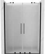 Mexen Velar Duo, posuvné sprchové dvere do otvoru 140 cm, 8mm sklo námraza, čierna matná, 871-140-000-32-70