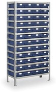 Regál s plastovými boxmi MAX - 2000 x 400 x 1000 mm, 48x box E
