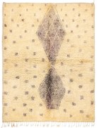 Ručne tkaný vlnený koberec BERBER BJ1127 Boujaad berber kosoštvorce / bodky, béžový / sivý