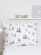 Flanelová obliečka na vankúš 70 x 90 cm - Zimný les L02