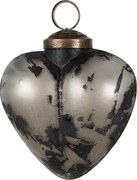 Granitová antik sklenená vianočná ozdoba srdca Noirre - 8*4*8 cm
