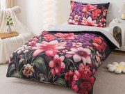 XPOSE® Bavlnené Renforcé obliečky KVETINOVÝ ZÁHON - fialové