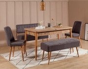 Jedálenský set Vlasta 2 (borovica atlantic antracit) (pre 6 osôb)