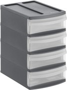 XXS - Box s 4 zásuvkami, úložný box vysunovací, antracit, Rotho SYSTEMIX - TOWER