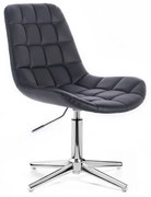 LuxuryForm DESIGN Stolička PARIS na striebornom kríži - čierna