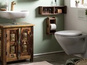 Drevený nástenný držiak na toaletný papier Brick Moul Mass - 15*10*33 cm