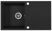 Kuchinox Laut, 1-komorový granitový drez 760x440x174 mm + sifón, čierna, LAV-SBZ_B11Y