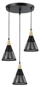 Luster na lanku HIRA 3xE27/60W/230V pr. 40 cm čierna