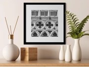 Rámovaný obraz Dóžov palác fasáda 30x30 cm, čiernobiely%