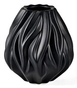 Čierna porcelánová váza Morsø Flame, výška 15 cm