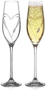 Diamante Swarovski Poháre na sekt Hearts 210 ml, 2 ks