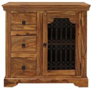 Komoda Jali s kovovým výpletom 90x90x45 z indického masívu palisander Only stain