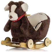 Hojdací psík s melódiou a kolieskami Milly Mally Polly Plus Brown Dog