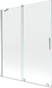 Mexen Velar, 2-krídlová posuvná vaňová zástena 140 x 150 cm, 8mm číre sklo, chrómový profil, 896-140-000-01-01