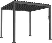 Hliníková záhradná pergola, sivá, LED, 3 x 3 x 2,5 m *0623