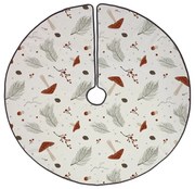 Biely prateľný bavlnený okrúhly koberec pod stromček s vianočným motívom ø 133 cm Toadstool – Butter Kings