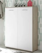 Skrinka s policami/botník Manolo 90 cm, dub sonoma/biela%