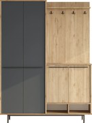 Predsieňová stena Houseland Pax dub Castello/antracitovo šedá