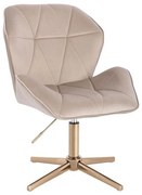 LuxuryForm DESIGN Stolička MILANO MAX VELUR na zlatom kríži - latte