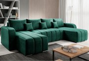Veľký rohový gauč s funkciou spania Pufetto U velúr