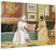 Sklenený obraz - William Merritt Chase, A Friendly Call, reprodukcia (70x50 cm)