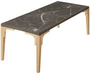 tectake 404805 ratanový stôl foggia 196x87x76cm - prírodné