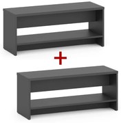 Šatníková lavica s policou na topánky 1+1 ZADARMO, zosilnená, 1000 mm, grafit