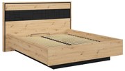 Manželská posteľ 160 cm BRW Pont LOZ/160 (s roštom) (dub artisan + čierna matná). Vlastná spoľahlivá doprava až k Vám domov. 1063045