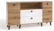 KOMODA JOLANA DUB ARTISAN / BIELA 160 cm