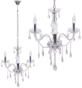Toolight - Krištáľový závesný luster 3xE14 60W 300752, strieborná, OSW-04601