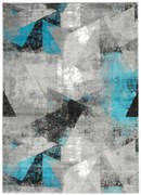 Koberec Victoria B885A trojuholníky modrý / sivý