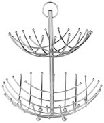 Kovový 2-poschodový košík na ovocie Spiral, 36x40 cm