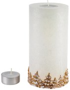 Vánoční svícen Les 24 cm bílo-zlatý