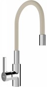 Mexen FLEX, vysoká drezová batéria s flexibilným ramenom, béžová-chrómová, 670900-09