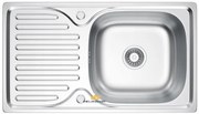 Erga HD, 1-komorový oceľový drez 760x430x160 mm, dekor hladký brúsený satén, ERG-MLS-HD7643