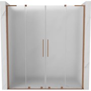 Mexen Velar L Duo, posuvné sprchové dvere do otvoru 170 cm, 8mm sklo námraza, medená matná, 871-170-003-32-65