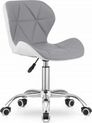 AKCIA Sivé-biele kancelárske kreslo AVOLA z eko kože II. akosť