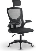 Ergonomická kancelárska stolička, čierna s opierkou hlavy