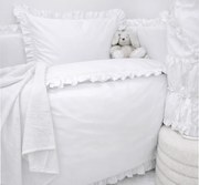 INTERMEDIC SK Posteľná obliečka do postieľky Biela s volánikom 90x130 / 45x65 cm – 100% bavlna, elegantný unisex dizajn, zips