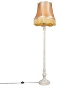 Stojaca lampa sivá s tienidlom Granny zlatá - Classico