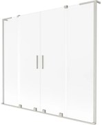 Mexen Velar L Duo, 2-krídlová posuvná vaňová zástena 170 x 150 cm, 8mm sklo námraza, brúsená oceľ, 896-170-003-32-97