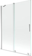 Mexen Velar, 2-krídlová posuvná vaňová zástena 130 x 150 cm, 8mm číre sklo, chrómový profil, 896-130-000-01-01