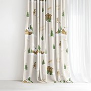 Goldea vianočný bavlnený záves - pásli ovce valaši 140x150 cm