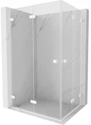 Mexen Lunar-F Duo, skladací sprchový kút 75 x 70 cm, 8mm číre sklo, biely profil, 836-075L-070P-20-00