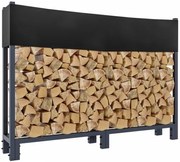 Stojan na drevo Martin M s plachtou - 25x160x115 cm, oceľ antracit