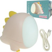 ECOLIGHT Detská nočná LED lampa DINO RUŽOVÁ