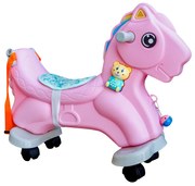 Aga4Kids Plastový hojdací koník 2v1 DS3802 Ružový