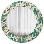 Kvety a vtáky Okrúhle zrkadlo s motívom